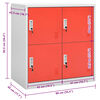 vidaXL Locker Cabinet Light Grey and Red 90x45x92.5 cm Steel
