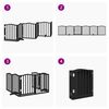 vidaXL Dog Gate with Door Foldable 6 Panels Black 300 cm Poplar Wood