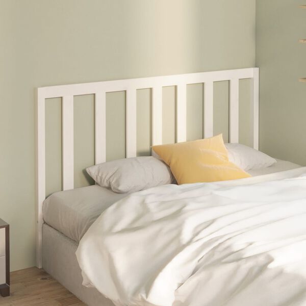 vidaXL Bed Headboard White 141x4x100 cm Solid Wood Pine