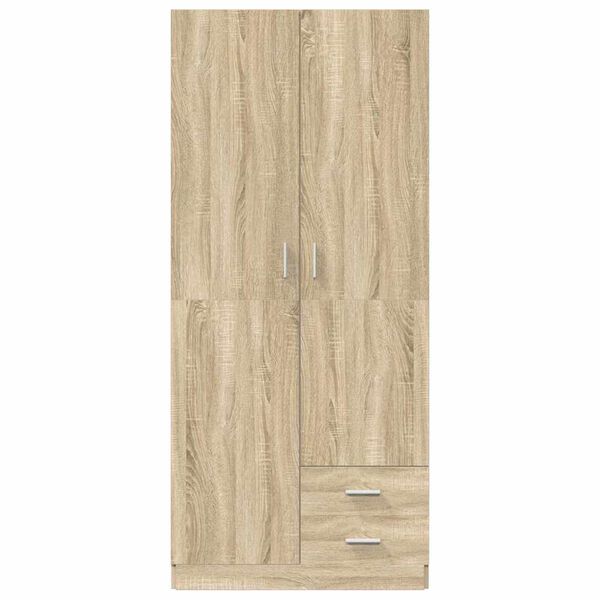 vidaXL Wardrobe Sonoma Oak 80x52x180 cm Engineered Wood