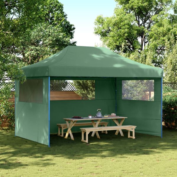 vidaXL Foldable Party Tent Pop-Up with 3 Sidewalls Green
