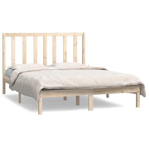 vidaXL Bed Frame without Mattress 135x190 cm Double Solid Wood Pine
