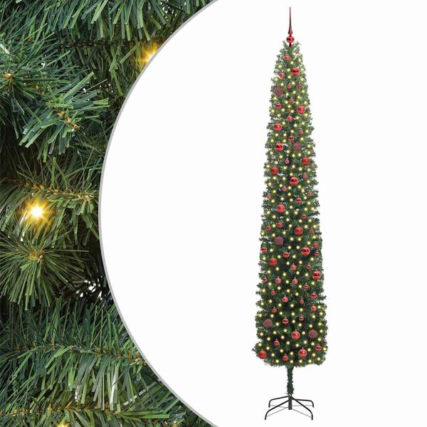 vidaXL Artificial Christmas Tree with 300 LEDs with Stand Green 270 cm