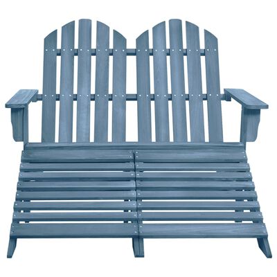 vidaXL 2-Seater Garden Adirondack Chair&Ottoman Fir Wood Blue