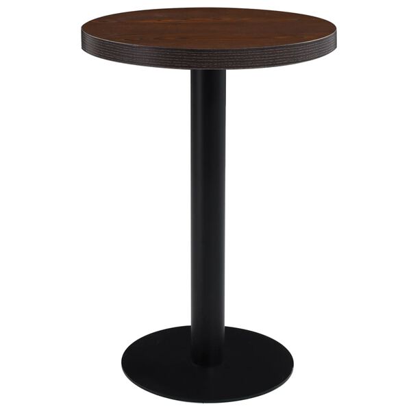 vidaXL Bistro Table Dark Brown 60 cm MDF