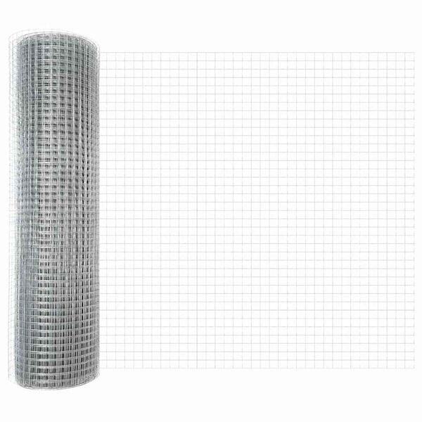 vidaXL Fence with Post Silver 0.4 x 50 m Steel