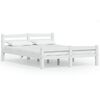 vidaXL Bed Frame without Mattress White Solid Pinewood 140x200 cm