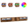 vidaXL TV Cabinet with LED Lights Old Wood 300x35x40 cm Engineered Wood