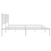 vidaXL Metal Bed Frame without Mattress with Headboard White 140x200cm