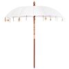 vidaXL Balinese Parasol Cream 220 x 220 x 260 cm Cotton and solid wood
