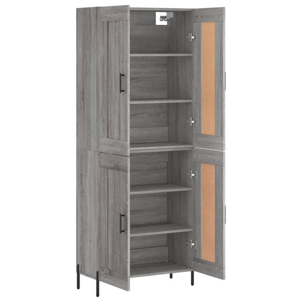 vidaXL Highboard Grey Sonoma 69.5x34x180 cm Engineered Wood