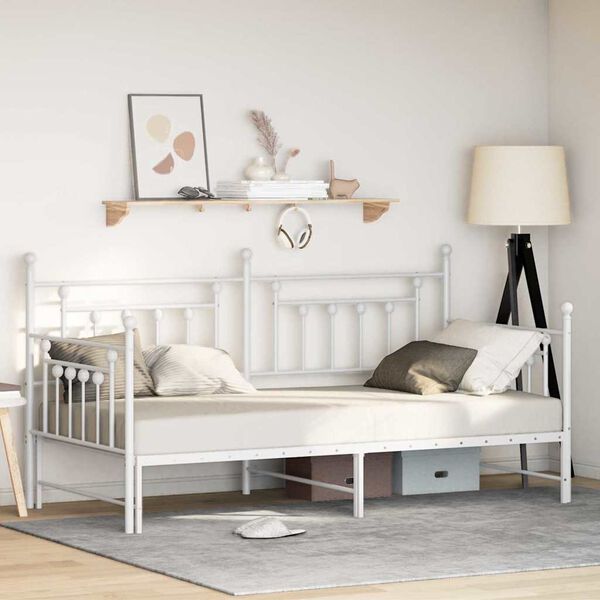 vidaXL Daybed Frame White 100 x 200 cm Steel
