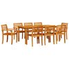 vidaXL Garden Dining Set 9 pcs Brown Solid Acacia Wood