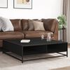 vidaXL Coffee Table Black 100x100x30 cm Engineered Wood and Metal