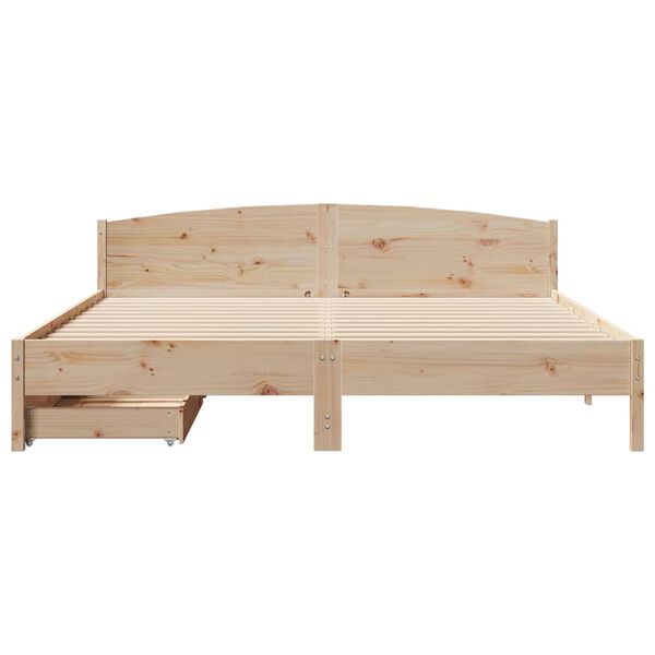 vidaXL Bed Frame without Mattress 180x200 cm Super King Solid Wood Pine