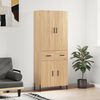 vidaXL Highboard Sonoma Oak 69.5x34x180 cm Engineered Wood