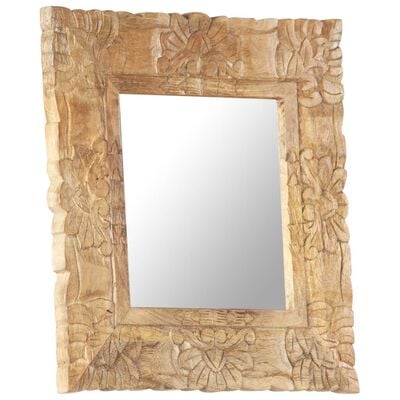 vidaXL Mirror 50x50 cm Solid Mango Wood