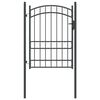 vidaXL Fence Gate with Lock Grey 170 x 100 cm Powder-coated steel