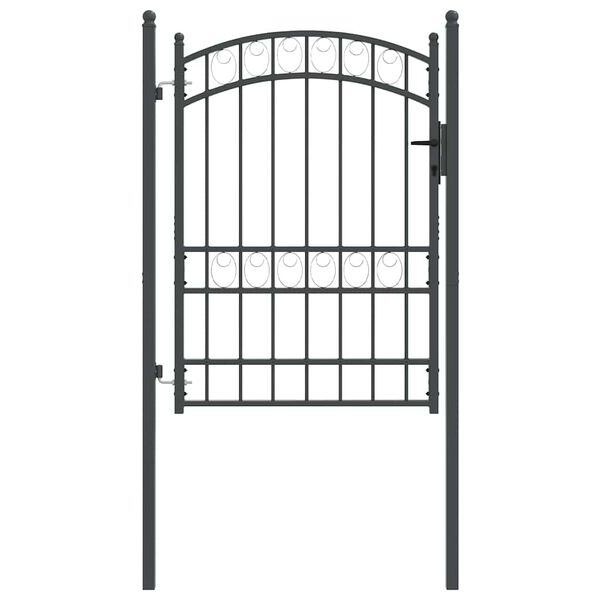 vidaXL Fence Gate with Lock Grey 170 x 100 cm Powder-coated steel