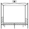 284483 vidaXL Canopy Bed Frame without Mattress Grey Metal 140x200 cm