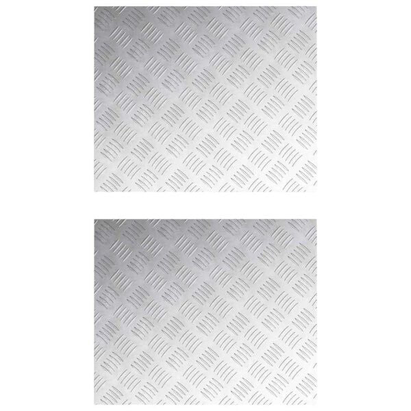 vidaXL Stair Tread Rectangular 2 pcs Silver 60 x 50 cm Aluminium