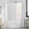Shower Bath Screen Wall 140 x 168 cm 7 Panels Foldable with Towel Rack