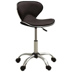 vidaXL Salon Spa Stool | Brown | Faux leather, chrome steel | Adjustable