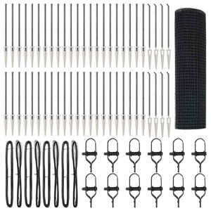 vidaXL Welded Wire Fence with Spikes 100 x 1 m PVC-coated Steel Grey