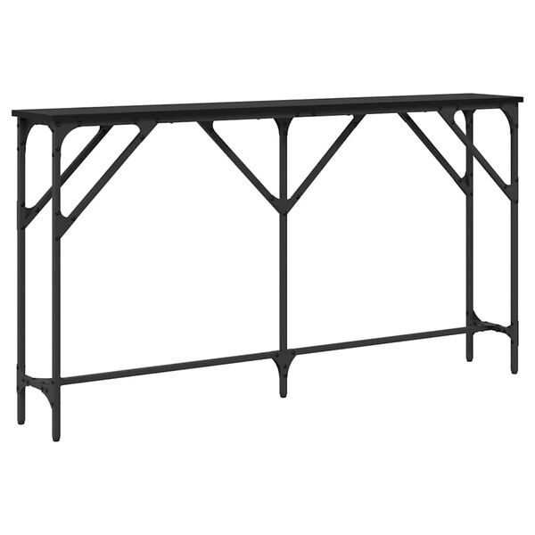 vidaXL Console Table Black oak 140 x 23 x 75 cm