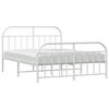 vidaXL Metal Bed Frame without Mattress with Footboard White 140x200cm