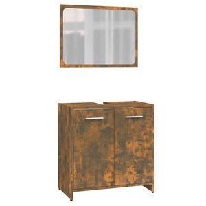 vidaXL Bathroom Furniture Set Smoked Oak Engineered Wood