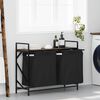 vidaXL Laundry Basket 2 Compartments with Shelf Smoked Oak