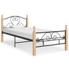 vidaXL Bed Frame without Mattress Black Metal 100x200 cm