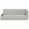 vidaXL Corner Bed Frame with Headboard Light Grey 90 x 200 cm Velvet