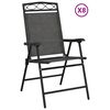 vidaXL Folding Chairs 8 pcs Melange Grey Steel and Textilene