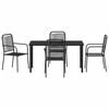 vidaXL Garden Dining Set 5 pcs Black Powder-Coated Steel