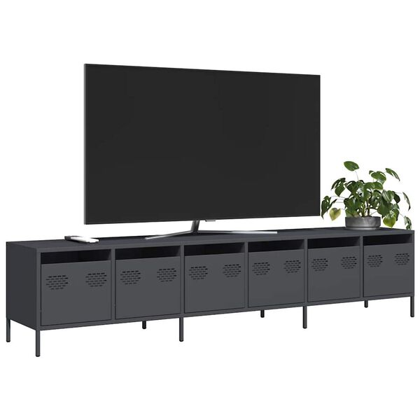 vidaXL TV Cabinet Anthracite 202x39x43.5 cm Cold-rolled Steel