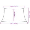 vidaXL Sunshade Sail 160 g/m&sup2; Trapezium Light Grey 3/4x2 m HDPE