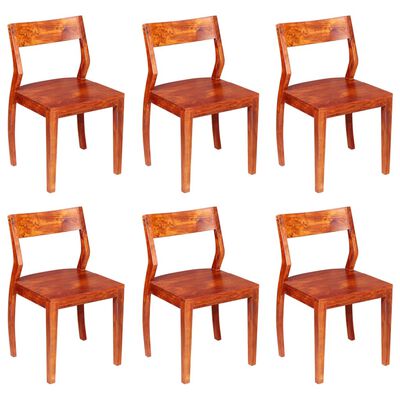 vidaXL Dining Chairs 6 pcs Solid Acacia Wood Sheesham