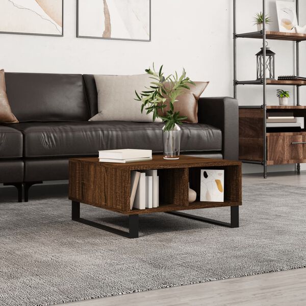 vidaXL Coffee Table Brown Oak 60x60x30 cm Engineered Wood