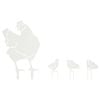 vidaXL Garden Stake Set of 4 47.5 x 30 cm Steel White