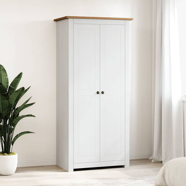 vidaXL Wardrobe White 80x50x171.5 cm Solid Pine Panama Range