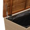 vidaXL Garden Storage Box Beige 110x55x63 cm Poly Rattan Acacia Wood