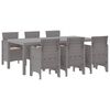vidaXL Garden Dining Set 7 pcs Light Grey Polypropylene