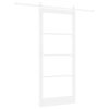 vidaXL Sliding Door White 93 x 211 cm Solid Pine Wood and Glass
