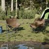 vidaXL Camping Chairs with Pocket Foldable 2 pcs Brown
