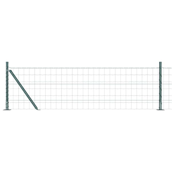 vidaXL Fence with Post Green 0.4 x 50 m Steel and PVC