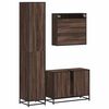 vidaXL 3 Piece Bathroom Furniture Set Brown Oak Engineered Wood