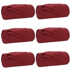 vidaXL Throw Blankets 6 pcs Bordeaux Red 270 x 240 cm 5.08 kg Fleece