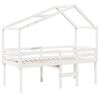 vidaXL High Sleeper Bed without Mattress White 90x200 cm Solid Wood Pine